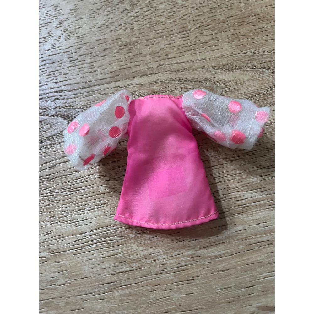 Topper Dawn Angie Dress Hot Pink Puff Sleeve Mini Dress Polka Dots FLAW